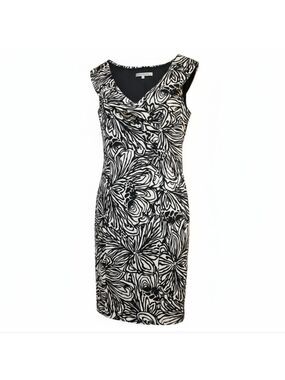 Evan Picone Black and White Midi Dress